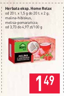 Herbata malina-hibiskus Home relax promocja