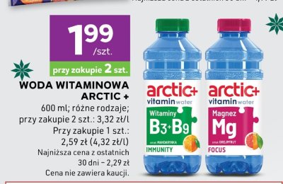 Woda witaminowa Arctic+ promocja w Stokrotka
