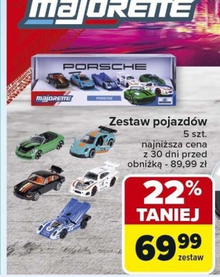 Zestaw pojazdów MAJORETTE PORSCHE 5 szt. promocja w Carrefour