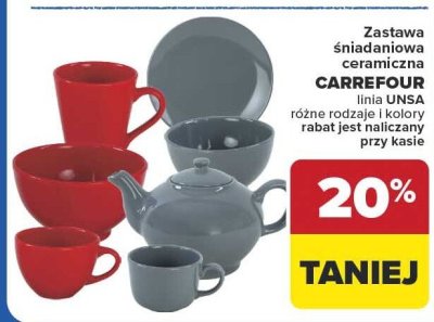Zastawa śniadaniowa ceramiczna Carrefour promocja w Carrefour
