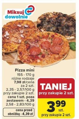 Pizza mini różne rodzaje promocja w Carrefour Market