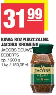 Kawa rozpuszczalna Jacobs Kronung Jacobs Douwe Egberts promocja w SPAR