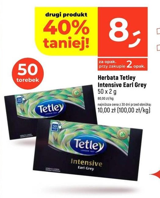 Herbata earl grey Tetley intensive promocja