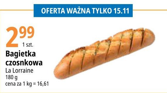 Bagietka czosnkowa La lorraine promocja