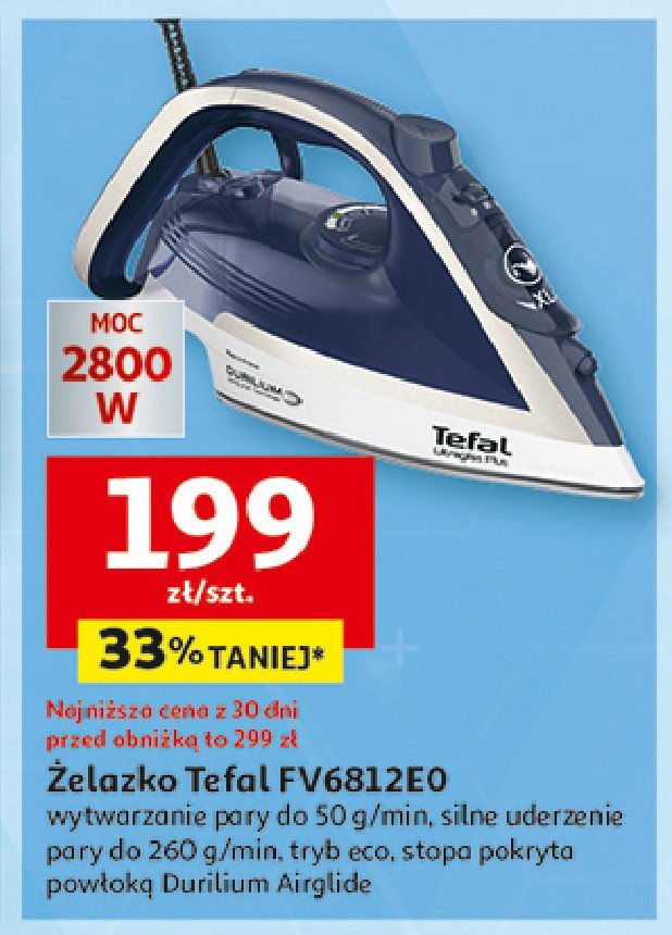 Żelazko ultragliss fv 6812 Tefal promocja w Auchan