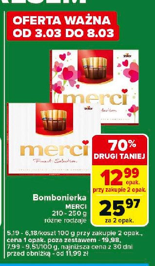 Bombonierka różowa Storck merci promocja w Carrefour Express