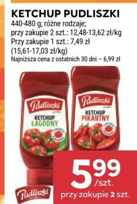 Ketchup Pudliszki, różne rodzaje promocja w Stokrotka