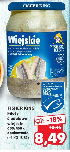 Filety śledziowe z cebulą marynowaną Fisher king promocja