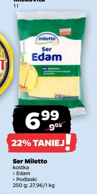 Ser edamski Miletto promocja w Netto