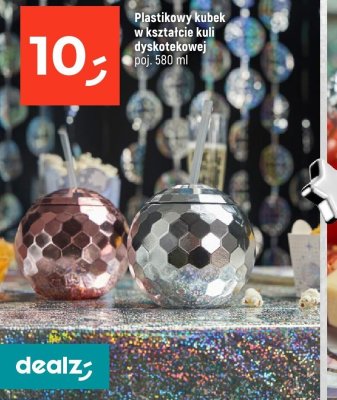 Plastikowy kubek w kształcie kuli dyskotekowej promocja w Dealz