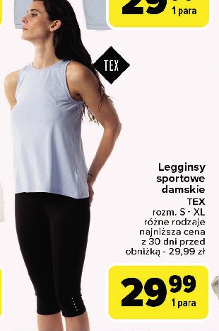 Legginsy sportowe damskie s-xl Tex promocja w Carrefour