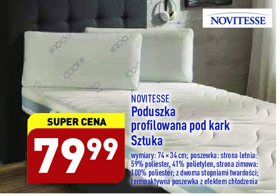 Poduszka pod kark 74 x 34 cm Novitesse promocja