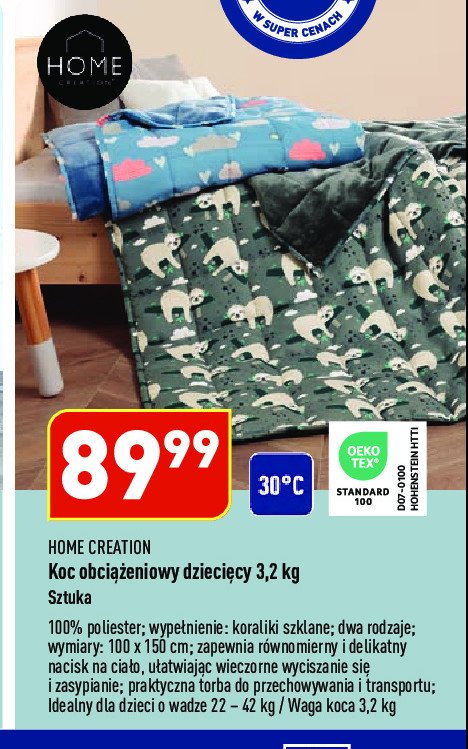 Koc obci膮偶eniowy 100 x 150 cm 3.2 kg Home creation promocja