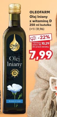 Olej lniany z witaminą D 250 ml  promocja w Kaufland