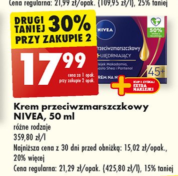 Krem ujędrniający na noc 45+ Nivea anti-wrinkle promocja