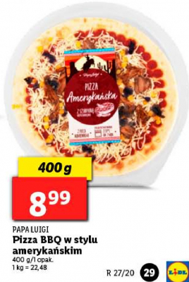 Pizza bbq amerykańska Papa luigi promocja