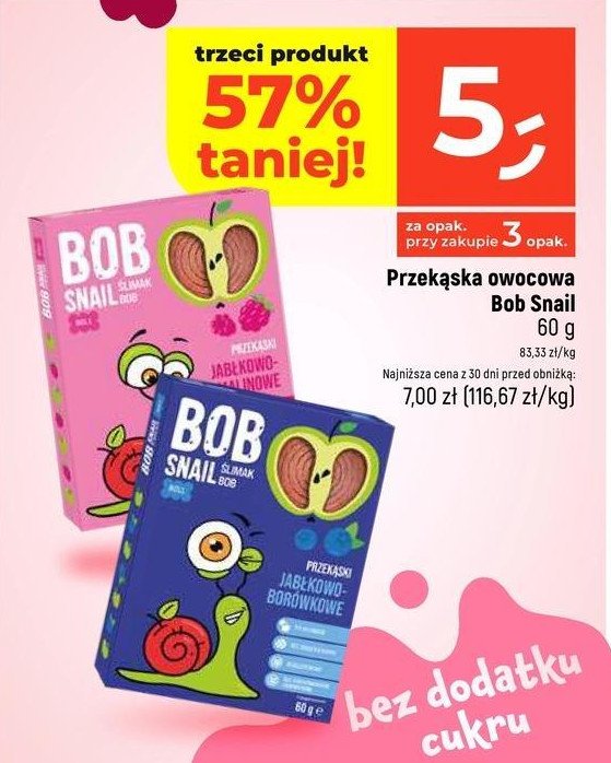 Przekąska jabłkowo-borówkowa Bob snail promocja