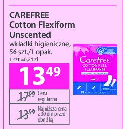 Wkładki flexiform unscented Carefree promocja