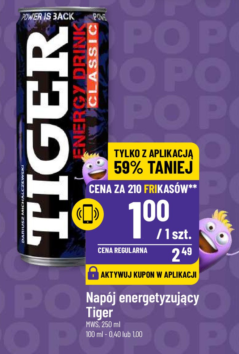 Napój classic Tiger energy drink promocja