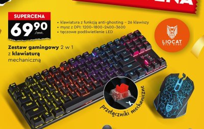 Zestaw gamingowy 2 w 1 myszka + klawiatura mechaniczna promocja w Biedronka