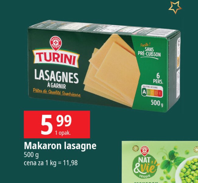 Makaron lazania Wiodąca marka turini promocja