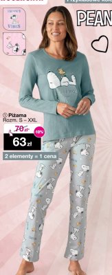 Piżama PEANUTS Snoopy promocja w Woolworth