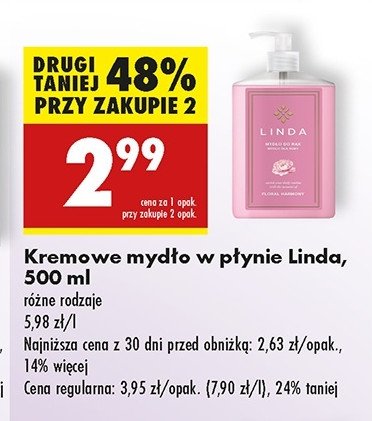 Mydło w płynie floral harmony Linda promocja w Biedronka