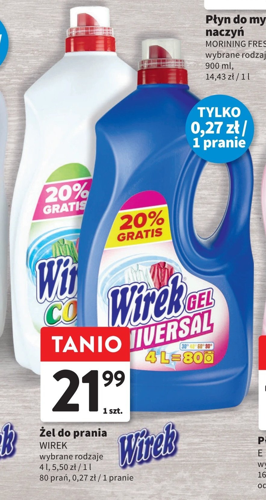 Żel do prania universal Wirek promocja w Intermarche