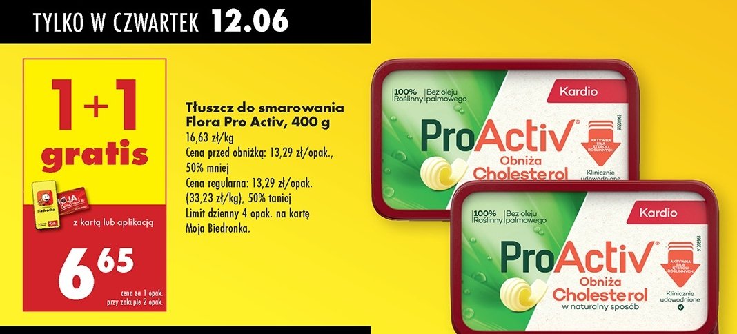 Margaryna kardio Flora pro-activ promocja