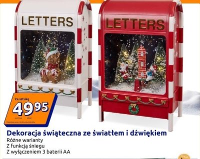 Dekoracja świąteczna ze światłem i dźwiękiem promocja w Action