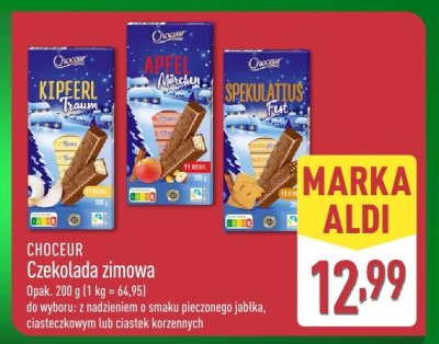 Czekolada zimowa, różne rodzaje promocja w Aldi