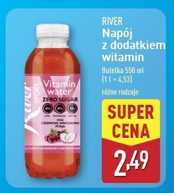 Woda witaminowa o smaku czerwonego winogrona pitaja River sport promocja