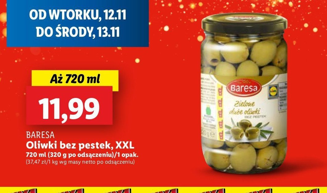 Oliwki zielone bez pestek Baresa promocja