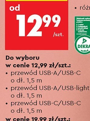 Przewód USB-C/USB-C  promocja w Biedronka