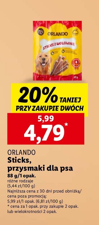 Przysmak dla psa z wołowiną Orlando promocja