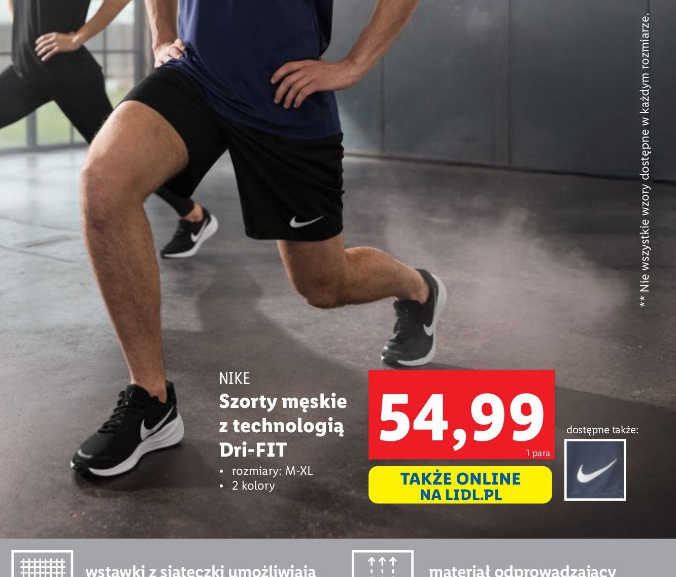 Szorty męskie dri-fit m-xl Nike promocja w Lidl