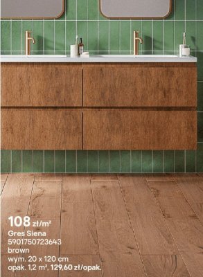 Płytki Gres Siena brown 20x120 cm promocja w Castorama