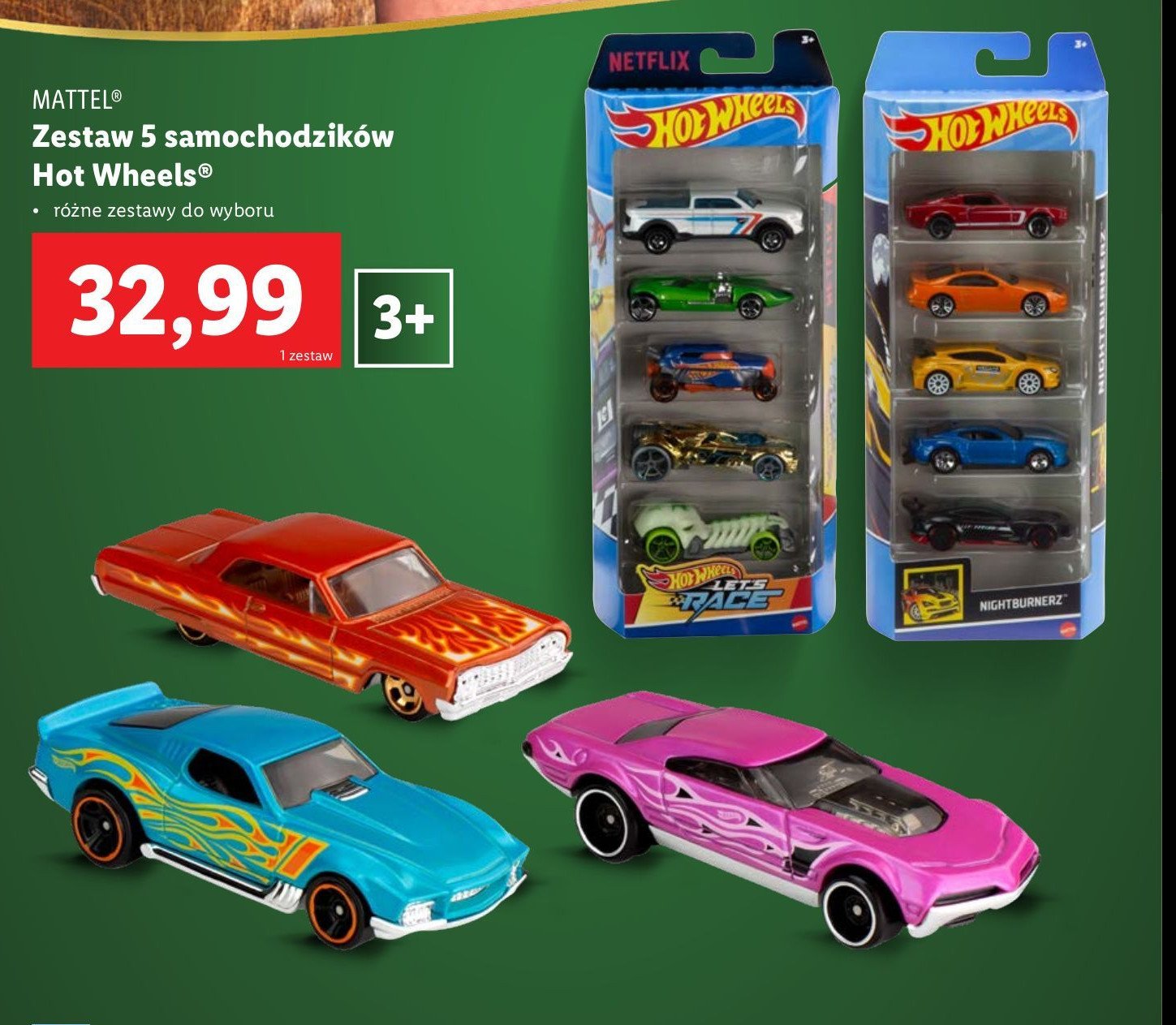 Zestaw aut hot wheels Mattel promocja w Lidl