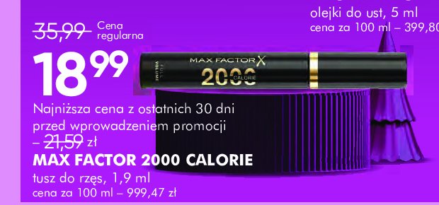 Tusz do rzęs Max factor 2000 calorie dramatic look promocja