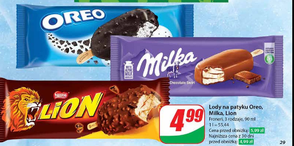 Lody z kawałkami ciastek Oreo ice cream promocja