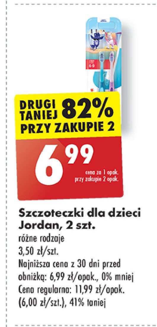 Szczoteczka do zębów 6-9 lat soft Jordan step by step promocja