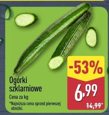 Ogórki szklarniowe promocja w Aldi