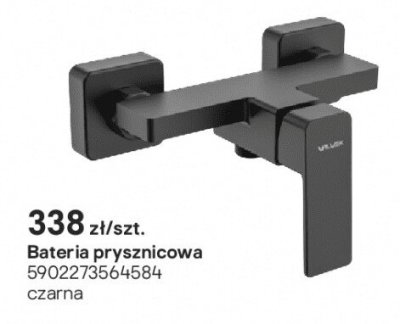 Bateria prysznicowa czarna Valvex Harris promocja w Castorama