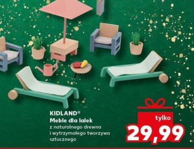 Meble dla lalek z naturalnego drewna i wytrzymałego tworzywa sztucznego KIDLAND promocja w Kaufland