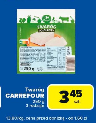 Twaróg półtłusty Carrefour classic promocja