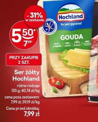 Ser żółty Hochland Gouda różne rodzaje promocja w Żabka