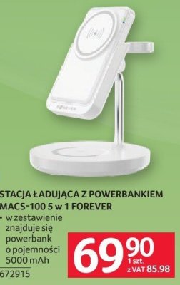 Stacja ładująca z powerbankiem FOREVER MACS-100 5200 mAh promocja w Selgros