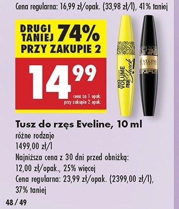 Tusz do rzęs EVELINE BIG VOLUME LASH 5D FALSE DEFINITION promocja