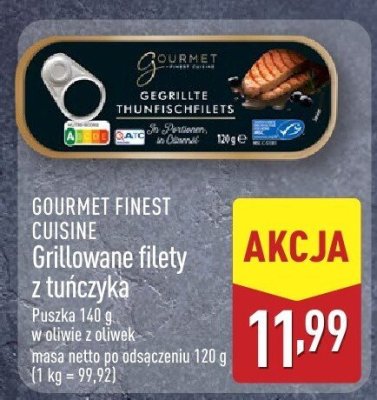 Grillowane filety z tuńczyka w oliwie z oliwek promocja w Aldi
