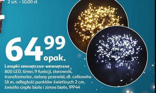 Lampki zewnętrzno-wewnętrzne 800 led promocja